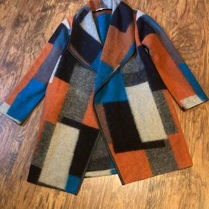 Anis. A Jacket.  Leather trim. Wool blend Size M